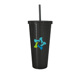 23 Oz. Square Pattern Double Wall Tumbler Imprinted with Logo (Q108822)