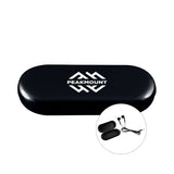 Metallic Wired Earbuds With Clamshell Case Imprinted with Logo (Q144522)