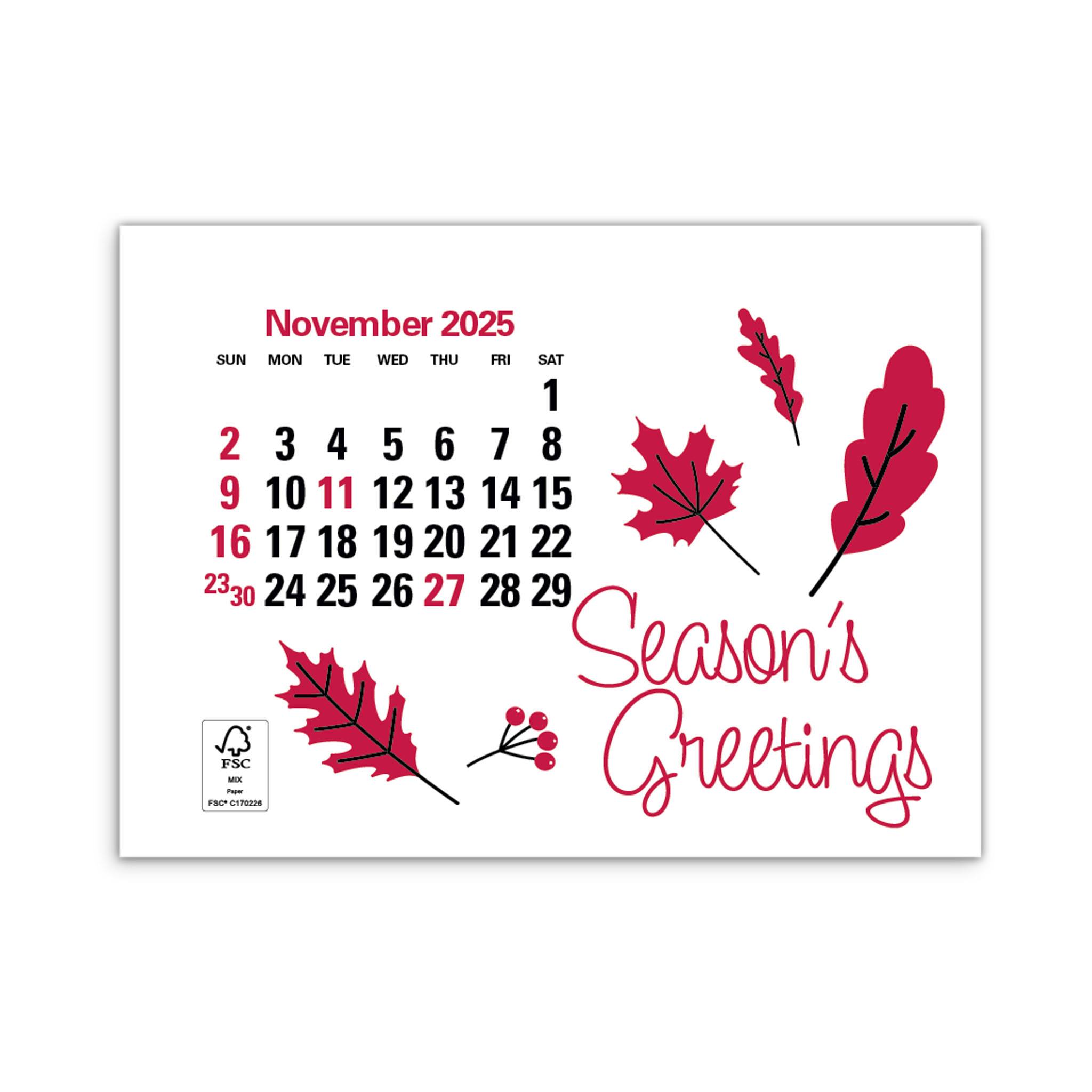 4C Press-N-Stick Header Standard Calendar (14-Month) (Q159122)