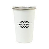 14 Oz. Arlo Classics Stainless Steel Travel Tumbler - White Imprinted with Logo (Q162922)