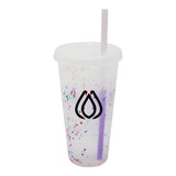 26 Oz. Mood™ Rainbow Confetti Tumbler With Lid And Straw Imprinted with Logo (Q167022)