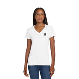 Gildan® Ladies Heavy Cotton™ 100% Cotton V-Neck T-Shirt Imprinted with Logo (Q167922)