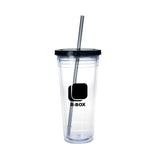 Clear Tumbler With Colored Lid - 24 Oz. Imprinted with Logo (Q182222)