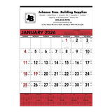 Red & Black Contractor's Memo Calendar (13-sheet) Imprinted with Logo (Q204722)