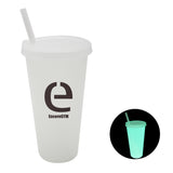 26 Oz. Nite Glow Tumbler With Lid & Straw - Silkscreen Imprinted with Logo (Q207022)