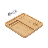 Bamboo Organizer Desk Organizer/Wireless Charger Imprinted with Logo (Q218622)