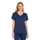 Wink® Women's Premiere Flex™ Mock Wrap Top Ceil Blue Imprinted with Logo (Q238222)