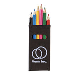 JORNIKOLOR Six Color Wooden Pencil Set In Black Box Imprinted with Logo (Q259222)