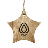 3 Inch Wood Ornament - Star Imprinted with Logo (Q281332)