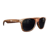 Medium Wood Tone Polycarbonate Miami Sunglasses Imprinted with Logo (Q292511)