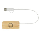 Douglas Bamboo Dual USB Hub Imprinted with Logo (Q293022)