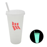 26 Oz. Nite Glow Tumbler With Lid & Straw - Full Color Imprinted with Logo (Q307022)