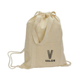 Orion 5 Oz. 50/50 Recycled Cotton Drawstring Backpack Imprinted with Logo (Q326722)