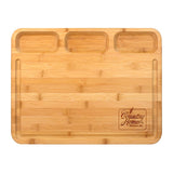 3- Well Kitchen Prep & Serve Bamboo Board Imprinted with Logo (Q335022)