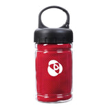 Carabiner Bottle With Cooling Towel Imprinted with Logo (Q339822)