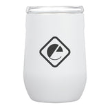 10 Oz. Vinglace Stemless Wine Tumbler - White Imprinted with Logo (Q342622)