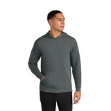 A4 Softek Long Sleeve Hooded Tee Imprinted with Logo (Q354332)