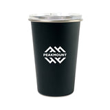 14 Oz. Arlo Classics Stainless Steel Travel Tumbler - Black Imprinted with Logo (Q362922)