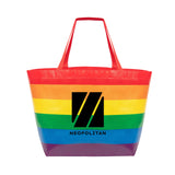 Rainbow Laminated Non-Woven Tote Bag Imprinted with Logo (Q371822)