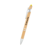 Tropical Bamboo Incline Pen With Stylus Imprinted with Logo (Q421022)