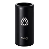 12 Oz. Swig Skinny Can Cooler - Matte Black Imprinted with Logo (Q430522)