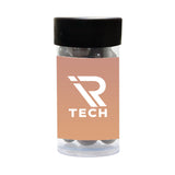 Gourmet Plastic Tube (Small) - Chocolate Espresso Beans Imprinted with Logo (Q432222)