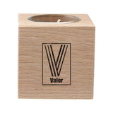 Beechwood Cube Candle Holder Imprinted with Logo (Q434922)