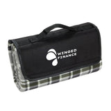 Plaid Barrel Fleece Picnic Blanket Imprinted with Logo (Q436722)