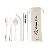 Perka® Castellana 6-Piece Steel Straw & Utensil Set Imprinted with Logo (Q448322)