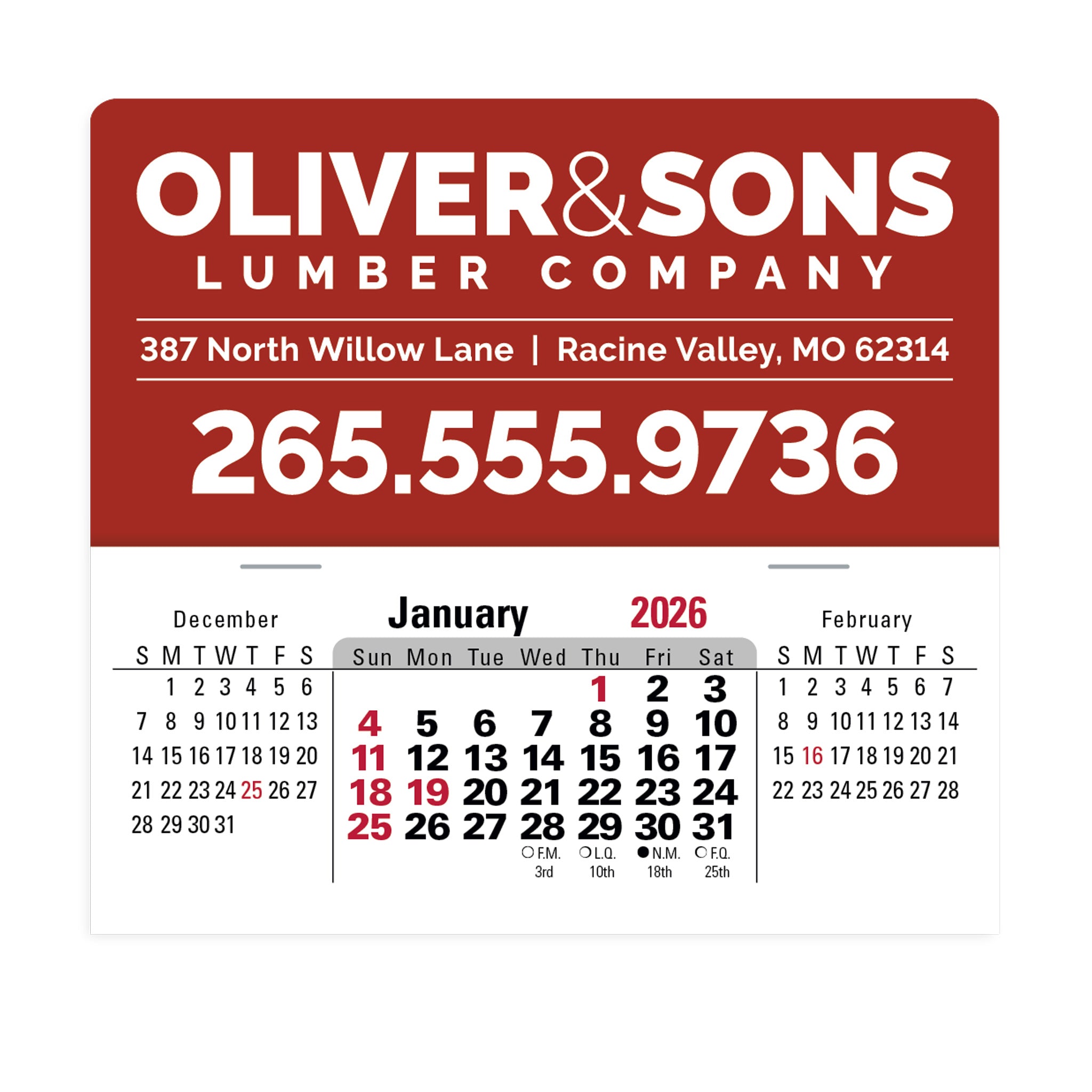 Press-N-Stick XL Header With 3-Month Horizontal Calendar (Q449122)