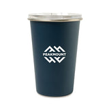 14 Oz. Arlo Classics Stainless Steel Travel Tumbler - Matte Navy Imprinted with Logo (Q462922)