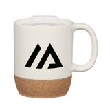 14 Oz. Cork Base Ceramic Mugs Imprinted with Logo (Q472811)