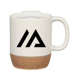 14 Oz. Cork Base Ceramic Mugs Imprinted with Logo (Q472811)
