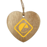 3 Inch Wood Ornament - Heart Imprinted with Logo (Q481332)