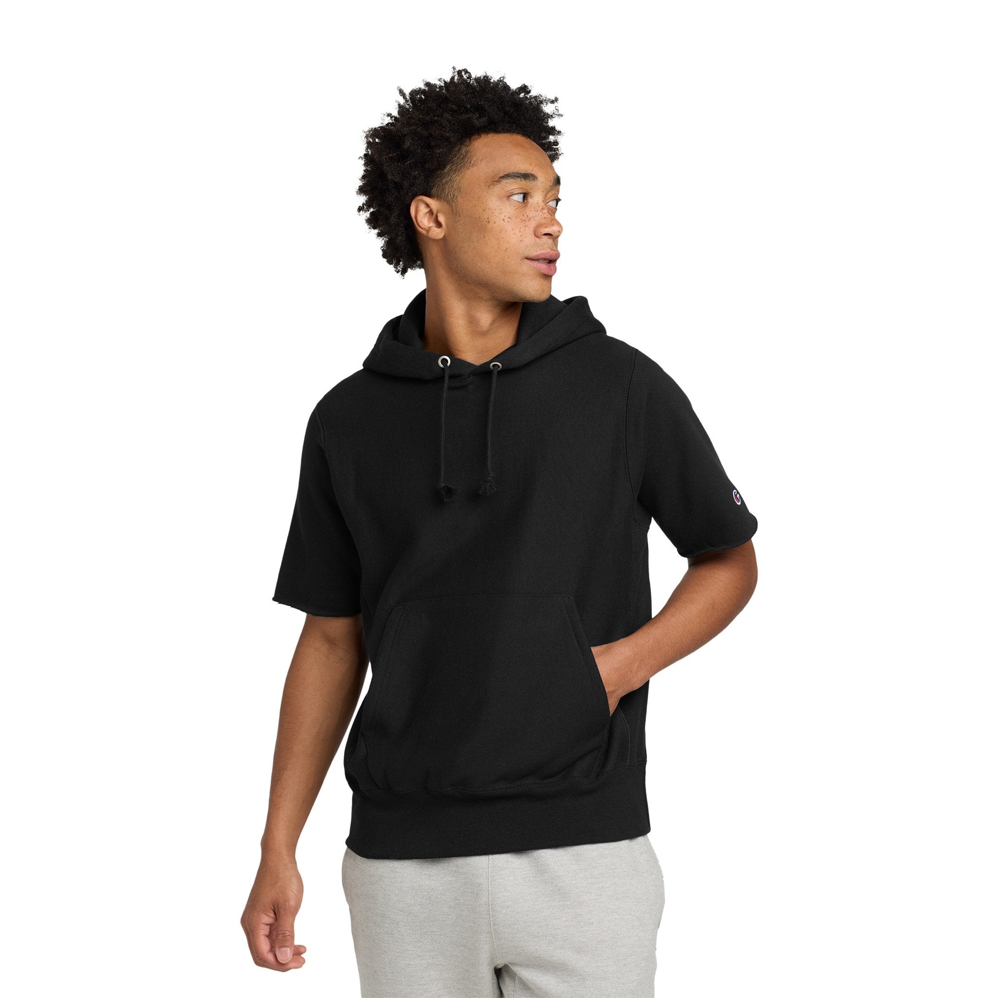 Champion® Reverse Weave® Short Sleeve Hooded Sweatshirt (Q492332)