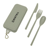 Lawrence Wheat Fibre Utensil Set Imprinted with Logo (Q499022)