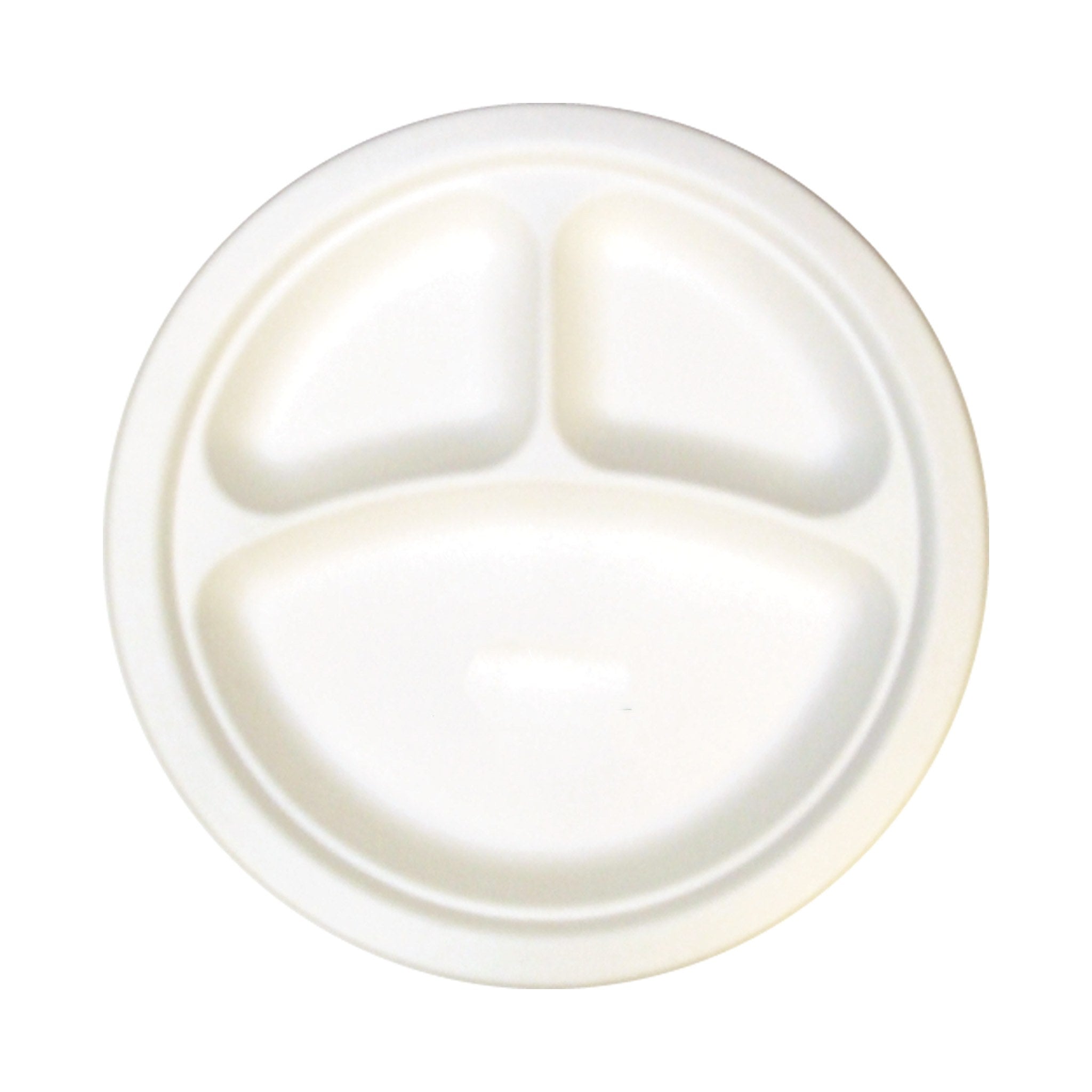 10 Inch 3-Compartment Compostable Plate (Q507332)