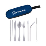 Stainless Steel Cutlery Set In Pouch Imprinted with Logo (Q521922)