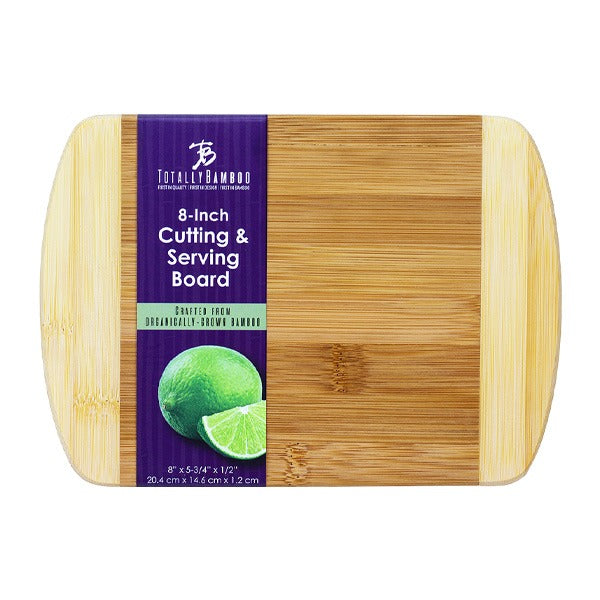 8 x 5.75 Inch Two-Tone Bar Bamboo Cutting Board (Q525022)