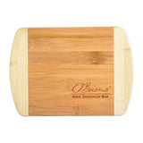 8 x 5.75 Inch Two-Tone Bar Bamboo Cutting Board  Imprinted with Logo (Q525022)