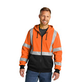 CornerStone® ANSI 107 Class 3 Heavy-Duty Fleece Full-Zip Hoodie Imprinted with Logo (Q553332)