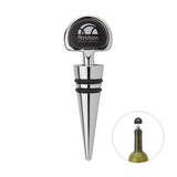 Metal Bottle Stopper with Leatherette Inlay Imprinted with Logo (Q554311)