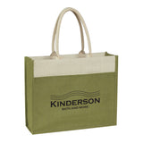 Jute Tote Bag With Front Pocket Imprinted with Logo (Q576922)