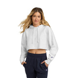 Champion® Women’s Reverse Weave® Cropped Cut-Off Hooded Sweatshirt Imprinted with Logo (Q592332)