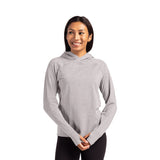 Cutter & Buck Adapt Knit Womens Heathered Hooded Pullover Imprinted with Logo (Q604332)