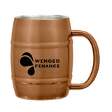 14 Oz. Moscow Mule Barrel Mugs With Box Imprinted with Logo (Q618711)