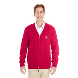 Harriton Men's Pilbloc™ V-Neck Button Cardigan Sweater Imprinted with Logo (Q618922)