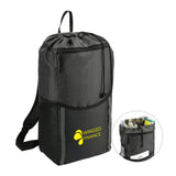 14L Grid Drawstring Backpack Imprinted with Logo (Q625622)
