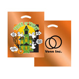 Stock Design Halloween Die Cut Bag - Haunted House - Orange Imprinted with Logo (Q640222)