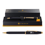 Cross® Century II Black Lacquer Pen - Pad Print Imprinted with Logo (Q676022)